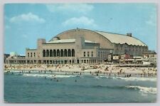 Postcard Atlantic City New Jersey Convention Center People on Beach Posted 1962 picture