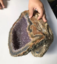 Amethyst Crystal Geode Specimen 6.13 Pounds Museum Quality 2 In 1 Double Geode picture