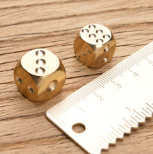6pcs Solid Brass Dice Toy 15mm Six Sided Square Dice picture
