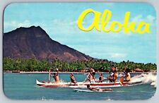 Waikiki, Hawaii HI - Aloha - Outrigger Canoe - Vintage Postcard - Posted 1966 picture