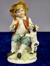 Enesco COUNTRY BOY WITH DOG Porcelain Figurine 6