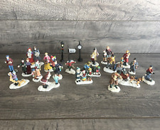 Vintage Mix Lot of 22 Figurines Christmas Village House Town Mail - Holiday Time picture