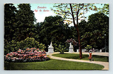 c1910s Postcard Dresden Großer Garten Grossen Great Garden Girl & Dog Flowers picture
