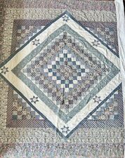 Beautiful Pastel Colored Vintage Patchwork Quilt Machine/Handmade 96” x 82” picture