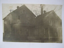 TWO SIMILAR HOUSES FROM STREET REAL PHOTO POSTCARD 1910 RPPC picture