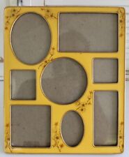 Vintage Bucklers Solid Brass Picture Frame Enamel Floral Holds Multiple Photos 8 picture