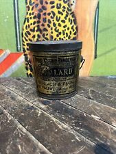 VINTAGE GERLACH & PAGAL 2 LB LARD TIN CAN SIGN PIG HOG FARM FEED SEED WISCONSIN picture