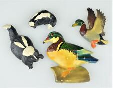 HAND PAINTED CERAMIC WOOD DUCK, DUCK, SKUNKS (2) - WOOD DUCK TRAILSIDE MUSEUM IL picture