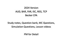2024 | Becker CPA Exam Review Notes, Qbank, Video - Aud, Bar, Far, Reg, Tcp, Isc picture