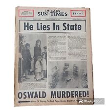 VTG Chicago Sun Times November 25 1963 JFK  He Lies In State Oswald Murdered  picture