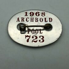 1968 Archbold Ohio Pool Badge Button Pin Pinback Meyer + Wenthe Vintage Original picture