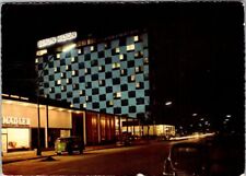 Vintage 1959 Berlin Hilton in West Berlin, Germany at Night Postcard Posted picture