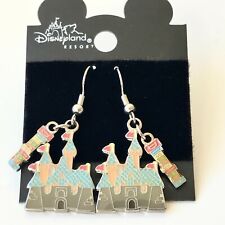 Vintage Disney Cinderella Castle Earrings Disneyana Disneyland Charm Enamel picture