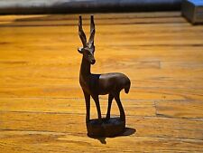 VTG Hand Carved Wooden Antelope/Gazelle/Kudu Deer - Mid Century Africa 6.5” picture