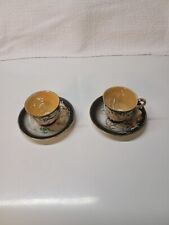 Vintage pair of Hand Painted, Textured Japanese Dragonware Teacup and Saucer picture