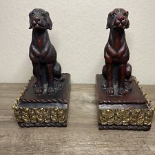 Vintage Dog Bookends 1997  CPK LTD Bookends Trimmed in Gold Heavy Labrador picture