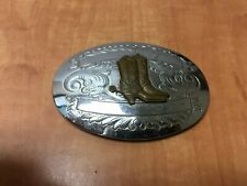 Vintage CHAMBERS Belt CO. Buckle Silver / Cowboy Boots fits 1.5