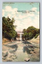 Dallas TX-Texas, Highland Park Waterfall, Antique, Vintage Postcard picture