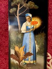 THE SCARLET FLOWER - Hand Painted Russian Lacquer Art Made In Fedoskino picture