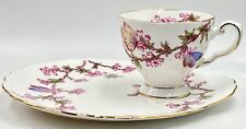 DELIGHTFUL ROYAL TUSCAN BUTTERFLIES SNACK CUP & SAUCER SET picture