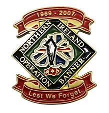 BRITISH ARMED FORCES OPERATION BANNER NORTHERN IRELAND  ENAMEL PIN BADGE picture