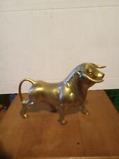  Solid Brass Bull Statue Figurine Vintage picture