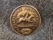 Orig. Obsolete Baltimore Pony Express Post Office/ Postal Badge Pin 1870's-80's picture