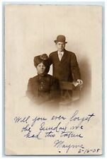 1908 Couple St. Louis Missouri MO RPPC Photo Posted Antique Postcard picture