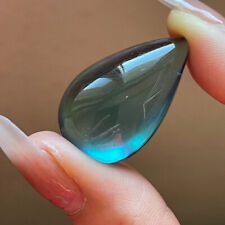 31*18mm Natural Blue Aquamarine Gemstone Translucent Carving Pendant AAA picture