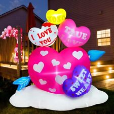 BLOWOUT FUN 6ft Inflatable Valentine Hearts with Arrow Decoration, LED Blow U... picture