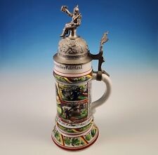 Antique Pre-WWI German Army Regimental Beer Stein 142nd Infantry 7th Baden 1913 picture