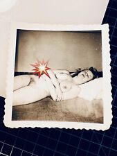 Vintage 50’s Girl Velox Bosom PIN UP Risque Nude Original B&W Girlie Photo #42 picture