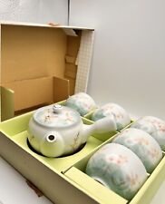 Arita Ware Tea Set NIB Hand Painted  Yokode Teapot With 5 Cups Signed KYO picture