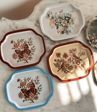 vintage decorative metal trays set of 6 picture