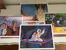 Disney Aladdin Lithographs - 4 Pictures With Folder- Good Condition picture