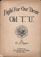 FIGHT For Our Dear OLD T U Toledo University 1922 OHIO Sheet Music picture