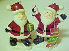 LRI Christmas Ornament Set of 2 Porcelain Santa Claus New W/Tags picture