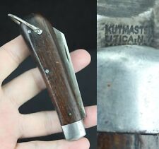 1940's Vintage Kutmaster Pocket Knife UTICA NY USA wood ESTATE SALE old picture