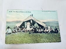 Antique Postcard Cow Boys At Dinner On The Range #273 picture