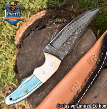 CSFIF Hot Item Skinner Knife Ladder Damascus Hard Wood Outdoor Rare picture