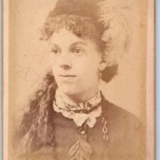 c1870s South Manchester, CT Cute Young Lady CDV Girl Photo Carl A Hoff Conn H35 picture