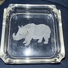 Vintage Ashtray- Intaglio,engraved Design Of A Rhino Underneath-Beautiful Design picture