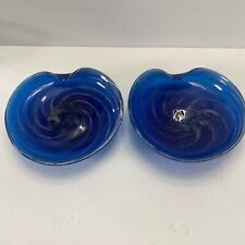 Beautiful 2 Large Vtg Art Glass Ardco Ashtray Made in Japan Mid Century Modern picture