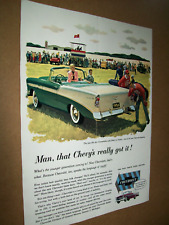 mid-size-mag car ad - 1956 Chevy Bel Air convertible - pic shows center bend picture