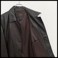 Vintage Genuine Leather Jacket Coat Large Xl Dark Brown picture