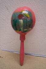 1960s Pink Hand Made Tourist Maraca - Mexico picture