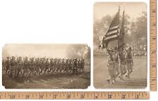 1919 WWI 2-Original Photos of MISSOURI INFANTRY MARCHING at JEFFERSON BARRACKS picture