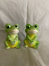 VINTAGE Frog Salt and Pepper Shaker Set Anthropomorphic Japan picture