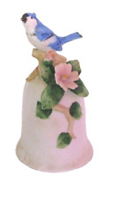 VTG Robin bell Royal Crown Arnart 1986 porcelain figurine BLUE bird Floral picture