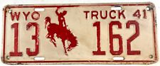 Wyoming 1941 License Plate Vintage Truck Converse Co Cave Collector Wall Decor picture